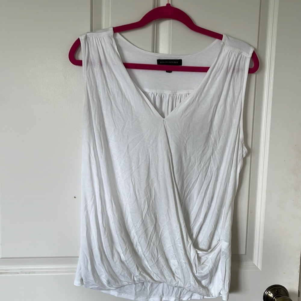 Banana Republic large white wrap tank